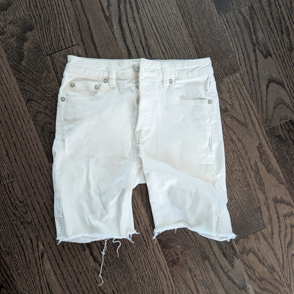 We The Free White Denim Shorts